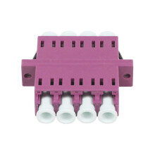 LWL-Kupplung,LC-Buchse/LC-Buchse, 50/125u Multimode OM4, erika-violett, Quad, PVC, mit Flansch, Synergy 21,