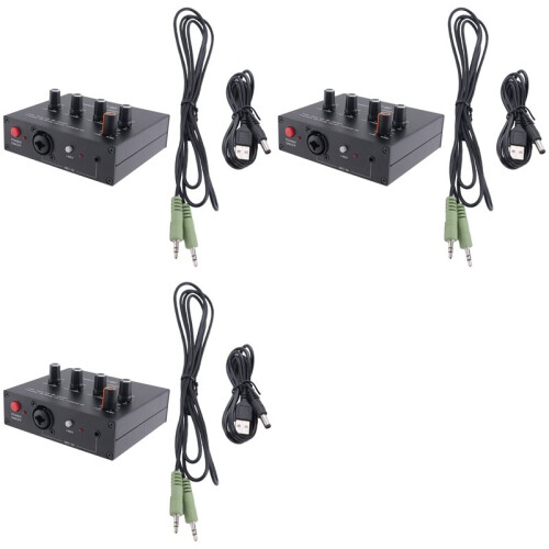 3X MIC-60 3-Band Equalizer Balanced Mic Preamp Microphone Preamplifier with  Cable and 3.5mm Cable 1