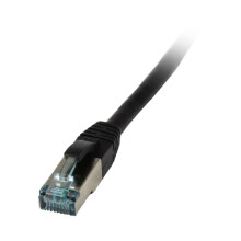 Patchkabel RJ45, CAT6A 500Mhz, 0.5m, schwarz, S-STP(S/FTP), TPE/LSZH(Superflex), AWG26, Synergy 21