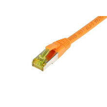 Patchkabel RJ45, CAT6A 500Mhz, 20m, orange, S-STP(S/FTP), TPE/LSZH(Ultraflex), AWG26, mit CAT7 Rohkabel, Synergy 21