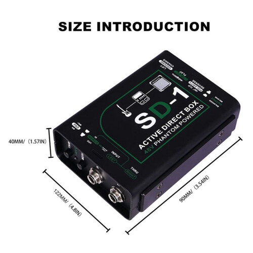 Professionell 48V -1 Box Professionell Gitarrinstrument Mono DI Box Active Series Effektenhet Active Direct Box 2