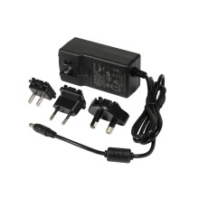 ALLNET Ersatznetzteil 12V/5A EU Type schwarz mit Adapter EU,US,UK