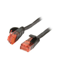 Patchkabel RJ45, CAT6 250Mhz, 2m schwarz, UTP(U/UTP), PVC, Flach, Synergy 21,