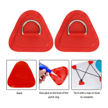 4 Stuks D-Ring Patches van Roestvrij Staal, Driehoekige D-Ring Patches voor PVC Opblaasbare Boten, Vlotten, Kajaks, Surfplanken D