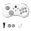 Y04 Wireless Game Controller with Receiver for /PC/PS4 - Hall Effect Joystick 6-Button Layout Arcade Gamepad White 1