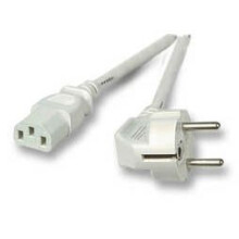 Netzkabel 230V Schutzkontakt CEE7(Stecker)->Kaltgeräte IEC-C13(Buchse), 5m,Grau