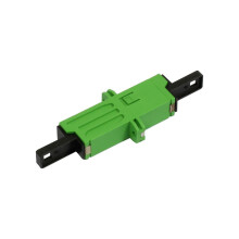 LWL-Kupplung,LSH(E2000APC)-Buchse/LSH(E2000APC)-Buchse,  9/125u Singlemode, grün, simplex, PVC, Keramikhülse, mit Flansch, Synergy 21
