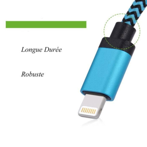 3 Pack 2m Braided Nylon Charging Cable for iPhone, iPad, iPod, Pink and Grey 1