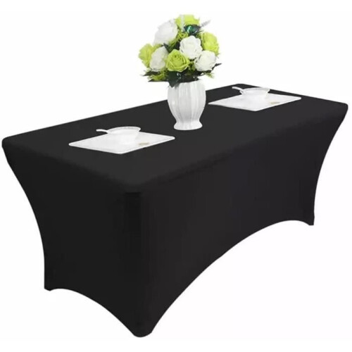 2 Pcs Extendable Table Cover Rectangular Dustproof Tablecloth 6 ft 183 cm Durable Protective Cover 2