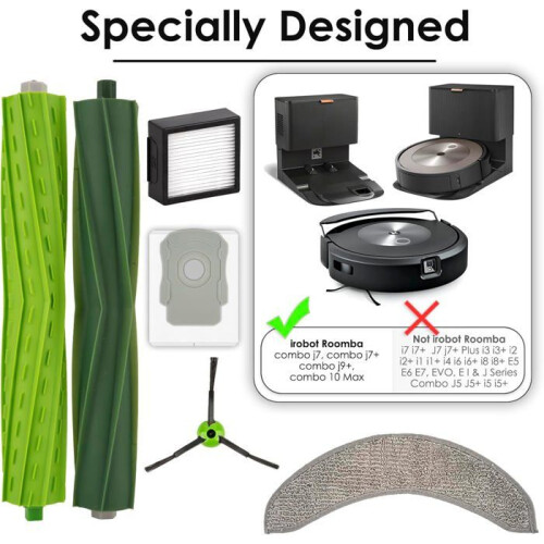 10 Replacement Cloths Compatible with Robot Vacuum Combo j7, Combo j7+, Combo j9+, Combo 10 Max, 2-Pack 1