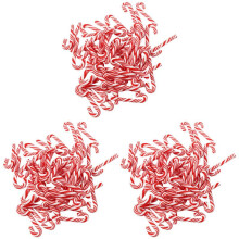 150Pcs Red and White Handmade Christmas Candy Cane Kawaii Miniature Food Dollhouse Home Decor