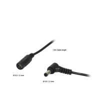 ALLNET Ersatznetzteil zbh. Hohlbuchse -> Hohlstecker Adapterkabel Verlängerung 5,5mm x 2,1mm -> 5,5mm x 2,1mm 1,5m