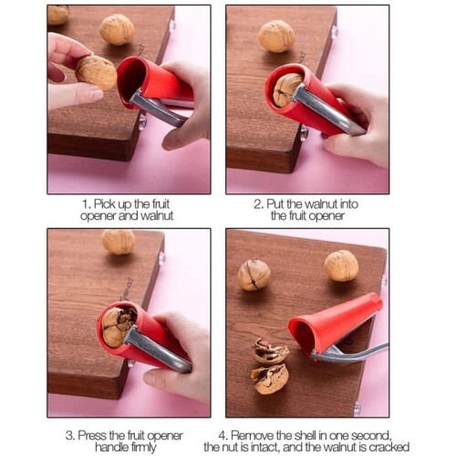 Nutcracker with Handle, Heavy Duty Nut Cracker Tool for All Nuts, Pecan Nuts, Durable Manual Kitchen Gadget 2