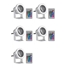 5X Unterwasserlicht Eingebettetes Hochspannungs-LED-Flutlicht 85-265 V RGB-Brunnen-Pool-Teich-Aquarium-Scheinwerfer-Glühbirne Lampe B