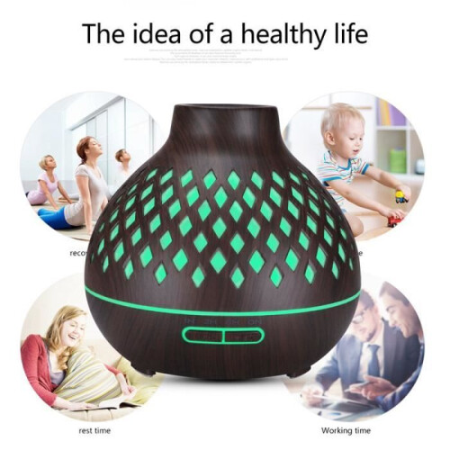 500ml Ultrasonic Essential Oil Diffuser with Remote Control, 7-Color LED Aromatherapy Humidifier 1