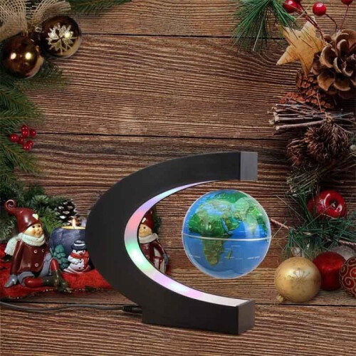 Creative Floating Magnetic Levitation Globe Lamp with LED Lights, Blue Sphere Display for Home Office 2