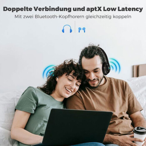 Bluetooth 5.0 Transmitter and Receiver 3 In 1 with LCD Screen, Wireless Dual Connection 3.5mm Jack Adapter 2