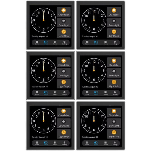 6X Tuya T3E Panel-Schalter Touchscreen-Panel EU  Control Panel-Schalter Zigbee  Home Wand-Lichtschalter, Schwarz 1