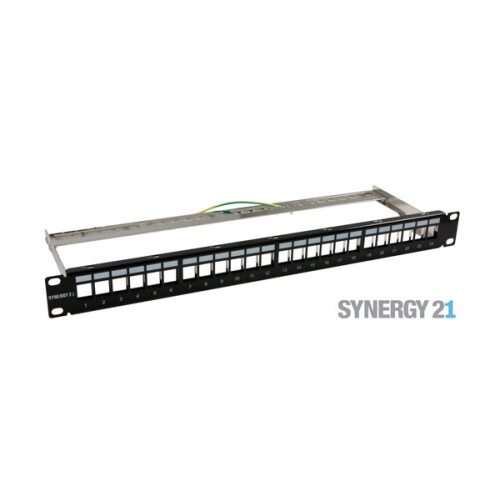Keystone, Modulträger, 19"Patchpanel für 24xTP-Modul,  1HE(t152mm), Schwarz, Synergy 21,