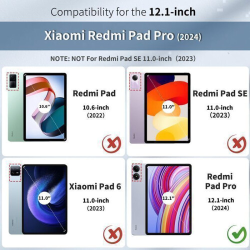 360 Degree Rotating Shockproof Tablet Case for Redmi Pad Pro 12.1 Inch Black 1