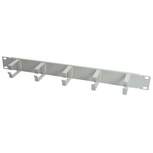 ALLNET 19"zbh. Kabelführungsplatte, 1HE, Metall mit 5 Bügel, Lichtgrau,