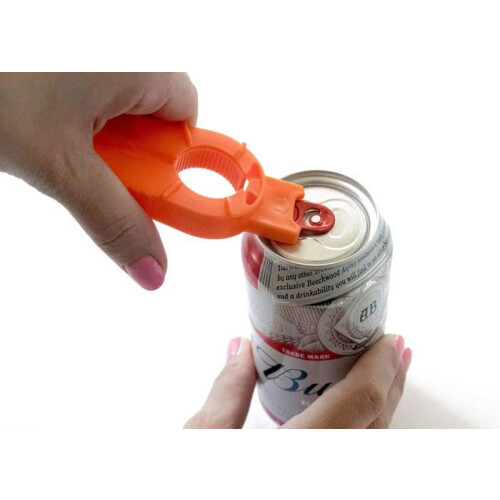 Multifunction Bottle Opener, 2-Pack Ergonomic Tools for Seniors and Weak Hands, Orange Plastic 1