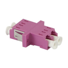 LWL-Kupplung,LC-Buchse/LC-Buchse, 50/125u Multimode OM4, erika-violett, duplex, PVC, mit Flansch, Synergy 21,