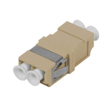 LWL-Kupplung,LC-Buchse/LC-Buchse, 50/125u Multimode OM2, beige, duplex, PC, ohne Flansch, Synergy 21,