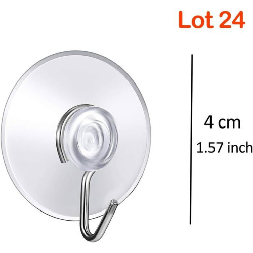 24 Pack Wall Hooks with Suction Cups, Small Plastic Round Hooks for Bathroom and Kitchen Storage 1
