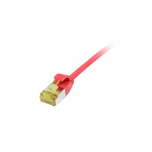 Patchkabel RJ45, CAT6A 500Mhz,  0.25m, rot, U/FTP, slimline rund d=3,8mm, TPE/LSZH(Superflex), AWG32, mit CAT7 Rohkabel, Synergy 21