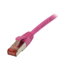 Patchkabel RJ45, CAT6 250Mhz, 10m magenta, S-STP(S/FTP), TPE/LSZH(Superflex), Synergy 21,