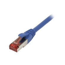 Patchkabel RJ45, CAT6 250Mhz, 10m blau, S-STP(S/FTP), TPE/LSZH(Superflex), Synergy 21,