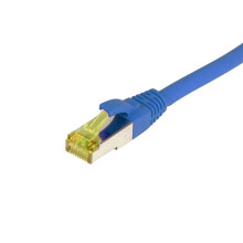 Patchkabel RJ45, CAT6A 500Mhz,  7.5m, blau, S-STP(S/FTP), TPE/LSZH(Ultraflex), AWG26, mit CAT7 Rohkabel, Synergy 21