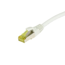 Patchkabel RJ45, CAT6A 500Mhz, 30m, weiss, S-STP(S/FTP), TPE/LSZH(Ultraflex), AWG26, mit CAT7 Rohkabel, Synergy 21