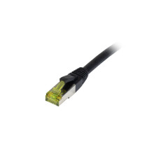 Patchkabel RJ45, CAT6A 500Mhz,  3m, schwarz, S-STP(S/FTP), PE/PVC(Outdoor), UV/Water-resistant, AWG26, mit CAT7 Rohkabel, Synergy 21