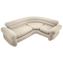 Divano angolare gonfiabile, 4 posti, 257x203x76 cm, beige