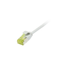 Patchkabel RJ45, CAT6A 500Mhz,  0.25m, grau, U/FTP, slimline rund d=3,8mm, TPE/LSZH(Superflex), AWG32, mit CAT7 Rohkabel, Synergy 21