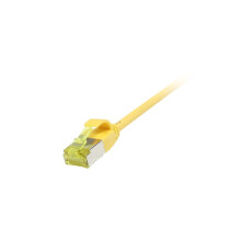 Patchkabel RJ45, CAT6A 500Mhz,  3m, gelb, U/FTP, slimline rund d=3,8mm, TPE/LSZH(Superflex), AWG32, mit CAT7 Rohkabel, Synergy 21