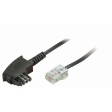 Kabel TK TAE  2m, TAE-F/RJ45, Schwarz,