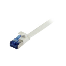 Patchkabel RJ45, CAT6A 500Mhz,  3m, weiss, U/FTP, flach, TPE(Superflex), AWG32, Synergy 21