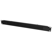 ALLNET 19"zbh. Kabeldurchführungsplatte, 1HE, Metall, Schwarz, mit Bürste,