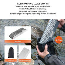 12 Inch Gold Panning Sluice Box Kit with Aluminum Alloy Pan and Sieve