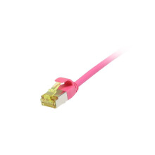 Patchkabel RJ45, CAT6A 500Mhz, 3m, magenta, U/FTP, slimline rund d=3,8mm, TPE/LSZH(Superflex), AWG32, mit CAT7 Rohkabel, Synergy 21