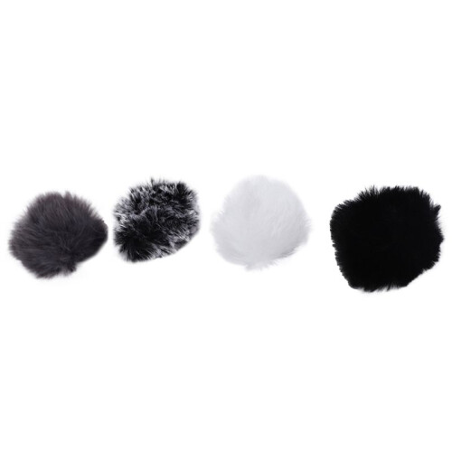 5X Lavalier Microphone Furry Windscreen Fur Windshield Wind Muff Soft for    Lapel Lavalier Mic 5mm 2