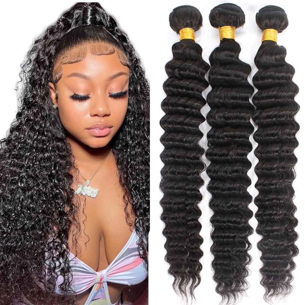 Royal Impression 12A Brazilian Virgin Hair Pineapple Deep Wave 3 Bundles 26" 26" 26" 300G Virgin Brazilian Remy Deep Wave Human Hair Bundles 100% Unprocessed Virgin Re