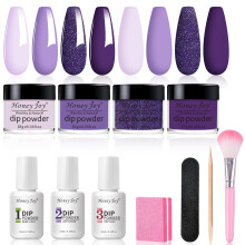 Dip-Pulver-Nagelset für 4 Farben, Starter-Kit Acryl-Tauchsystem, 4 PCS Pulver, 4 PCS 10ml Flüssigkeit