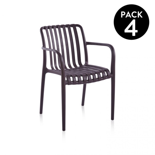 Pack 4 sillas de exterior Jamie Arm