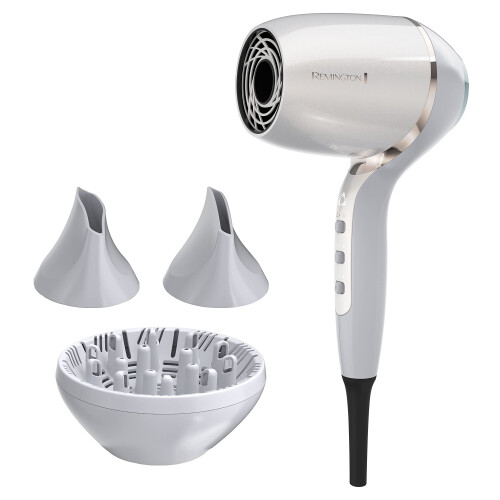 Remington Remington PROLUXE HydraCare Haartrockner mit Diffusor, Perlweiß/Grau, 1875 Watt