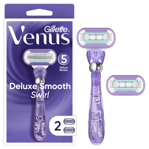 Gillette Venus Deluxe Smooth Swirl Vrouwen Scheermes + 2 Mesjes