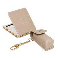 (Beige) Alice Wheeler Bee Giftset - 2 piece set - Compact Mirror & Lipstick Holder